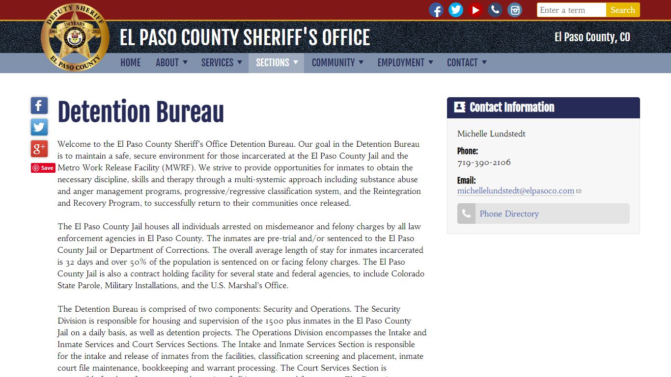 Detention Bureau - El Paso County Sheriff